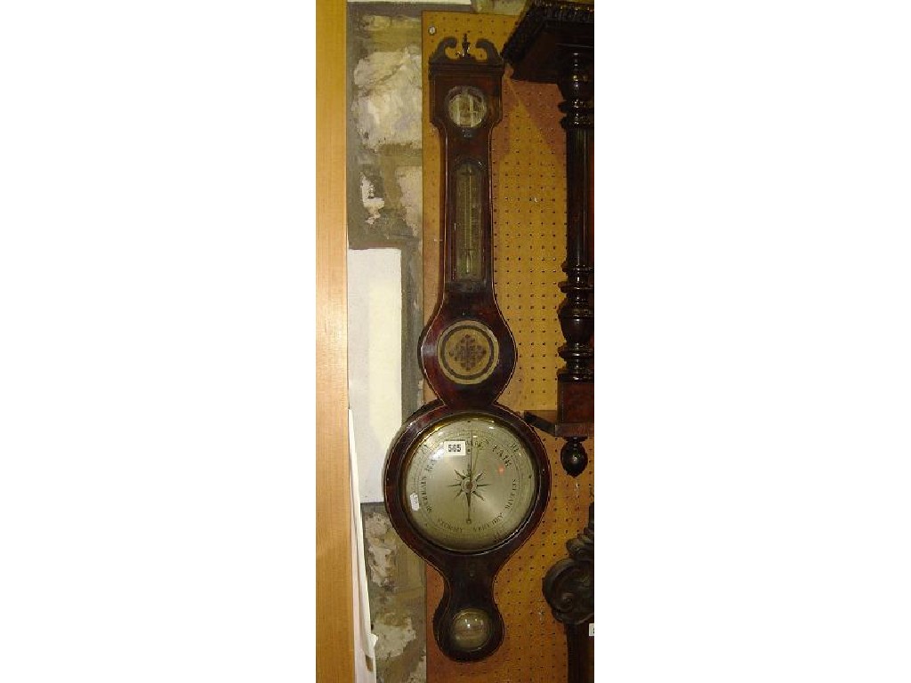 Appraisal: An early th century mahogany and string inlay wheel barometer