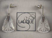 Appraisal: A pair of Lalique drop earrings drop approx cm