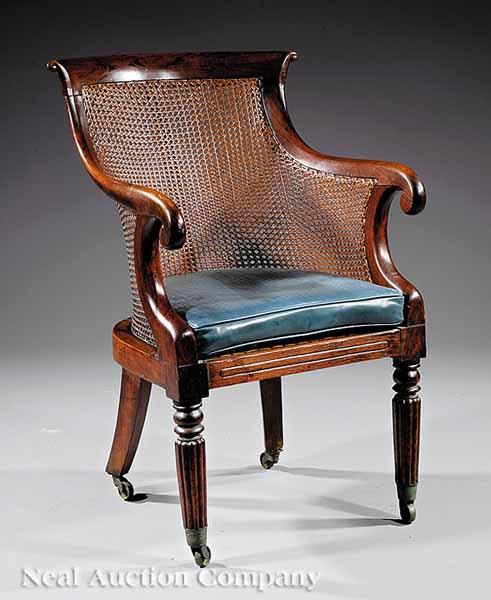 Appraisal: A Regency Rosewood and Cane Berg re early th c