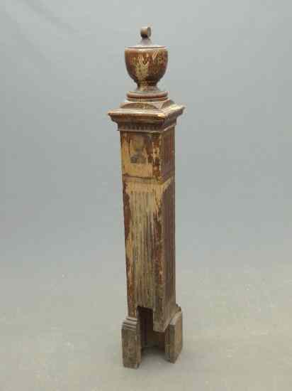 Appraisal: th c newel post '' Ht