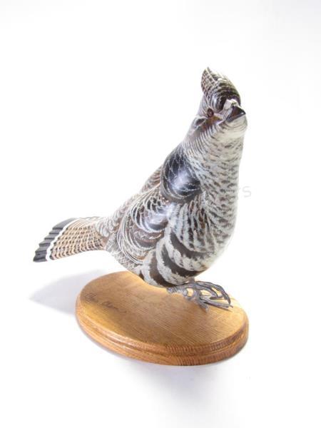 Appraisal: Carved Wooden Grouse by Big Sky Carvers carved by artist