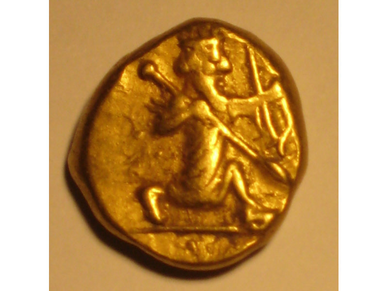 Appraisal: ANCIENT GOLD COIN Showing Neptune figure Weight grams Estimate -