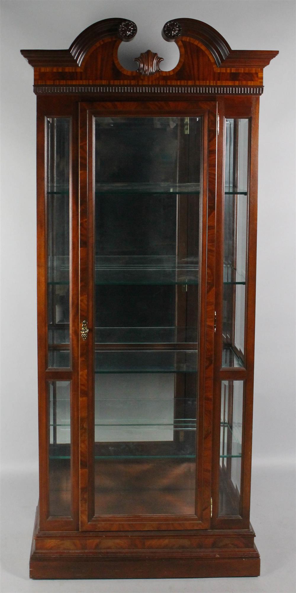 Appraisal: SLIGH COMPANY CHIPPENDALE STYLE MAHOGANY AND BEVELED GLASS DISPLAY CABINET