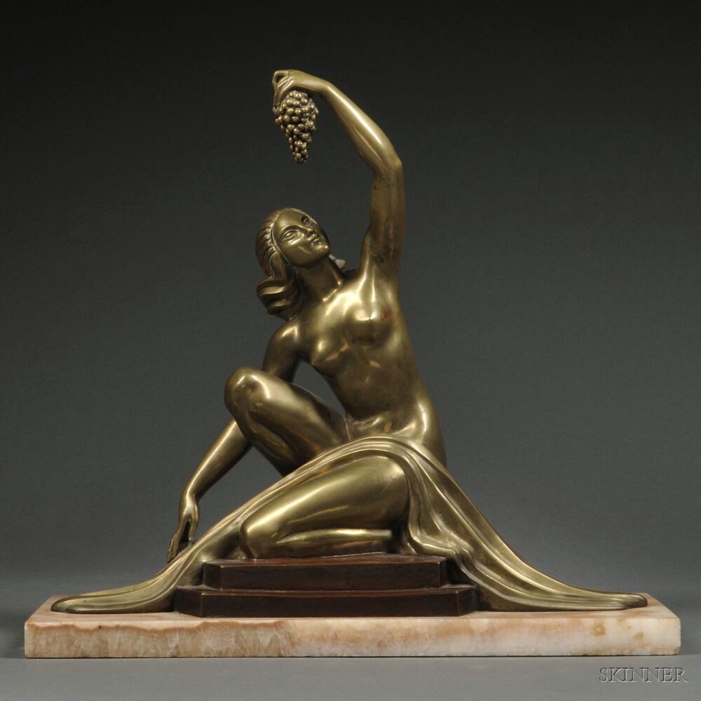 Appraisal: C Levy Art Deco Bronze Figure th century depicted as