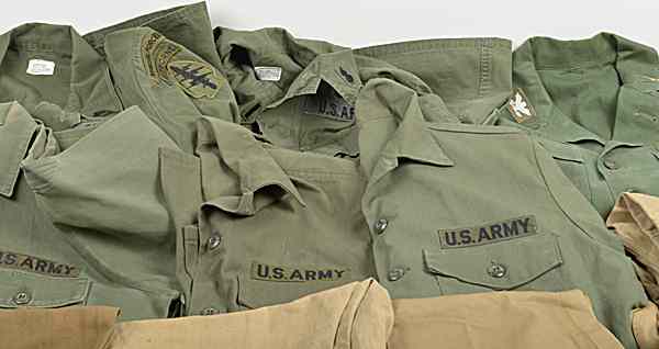 Appraisal: US Military Uniforms Pieces Lot of Thirteen Lot includes seven