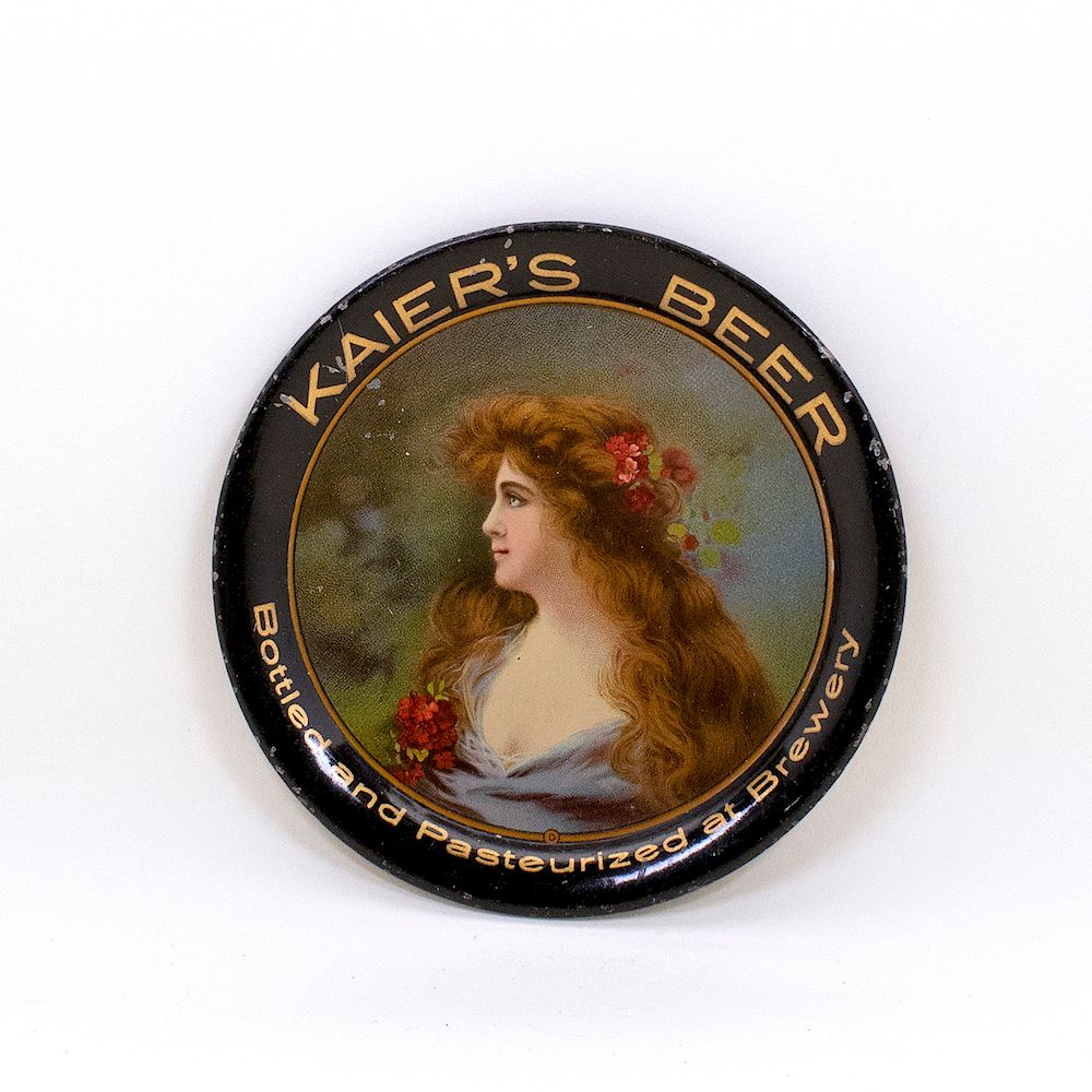 Appraisal: Kaiers Beer Red Flowers Hair Tip Tray Reference n a