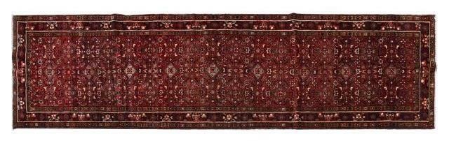 Appraisal: Hand-tied Persian Bijar runner approx ' l ' w