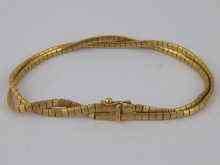 Appraisal: A yellow metal tests carat gold two strand bracelet approx