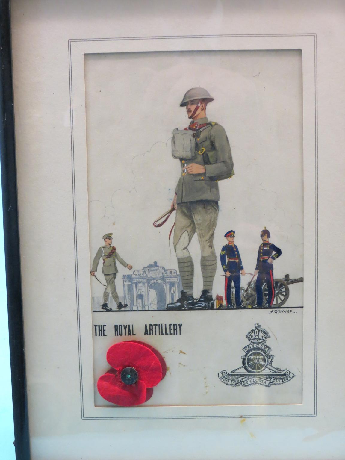 Appraisal: Royal Artillery artwork uniformed personnel in watercolour x in three