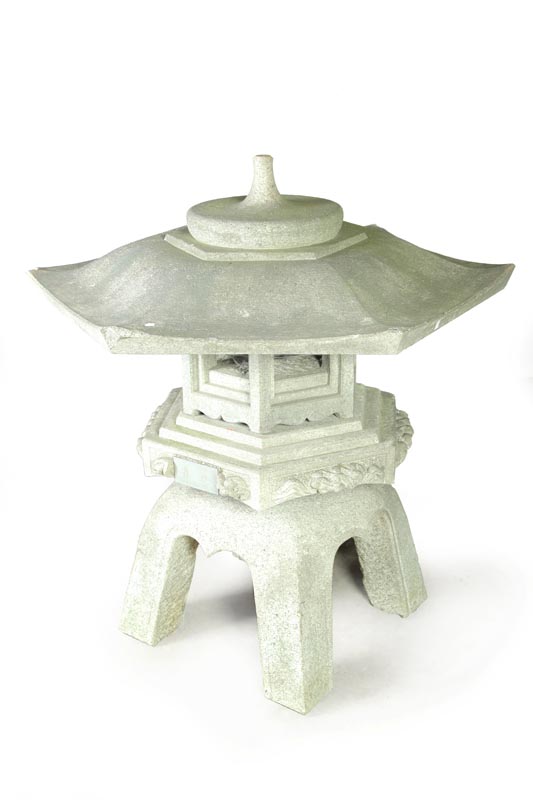 Appraisal: GARDEN LANTERN Japanese th century granite Monumental lantern in four