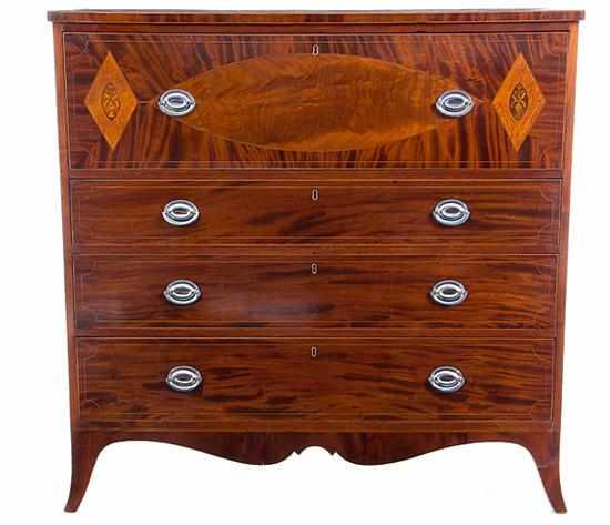 Appraisal: New York Federal inlaid mahogany butler's desk attributed to Michael