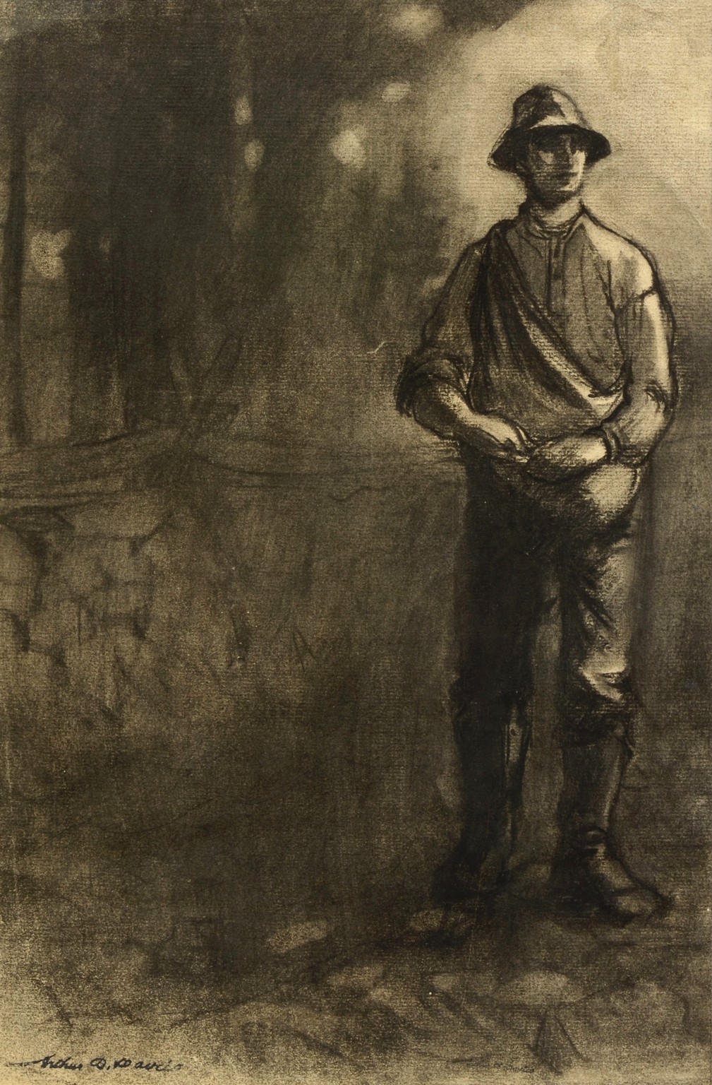 Appraisal: Arthur Bowen Davies American - charcoal on paper Portrait of