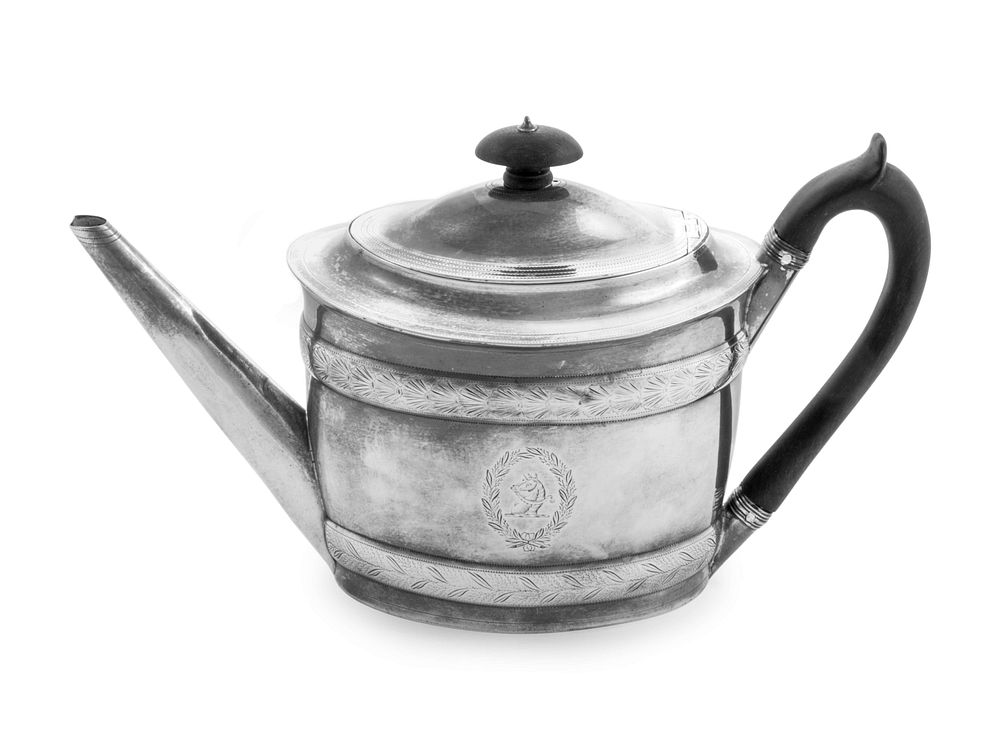 Appraisal: A George III Silver Teapot A George III Silver Teapot