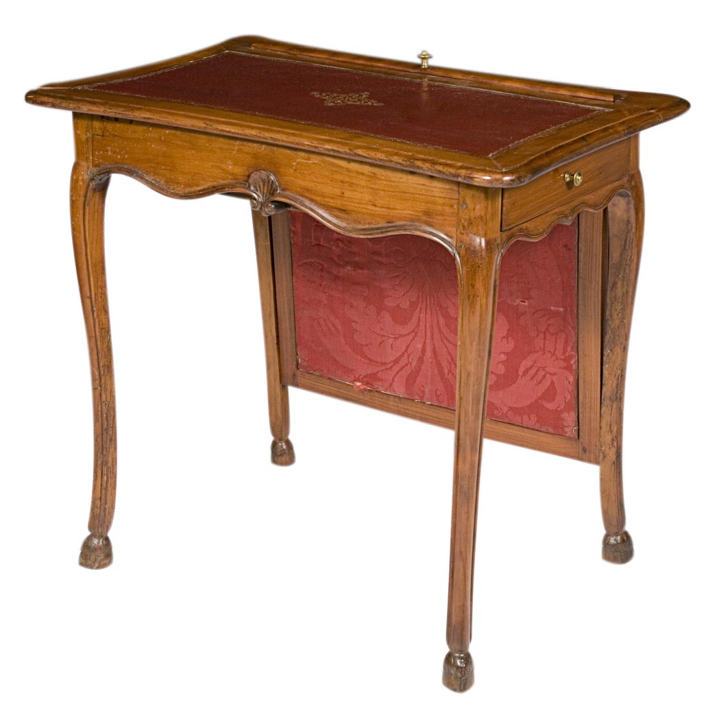 Appraisal: Provincial Louis XV Style Leather Top Fruitwood Side Table Height