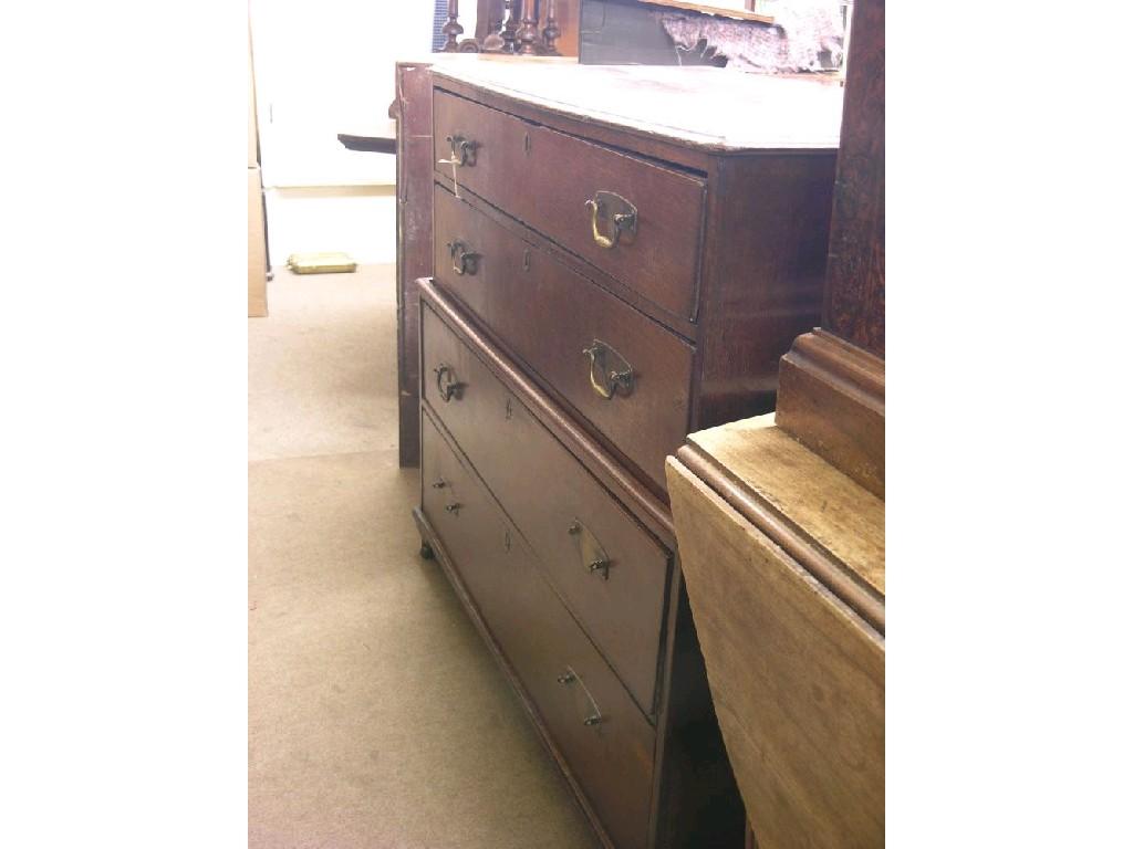 Appraisal: An early th century oak campaign chest constructed in two