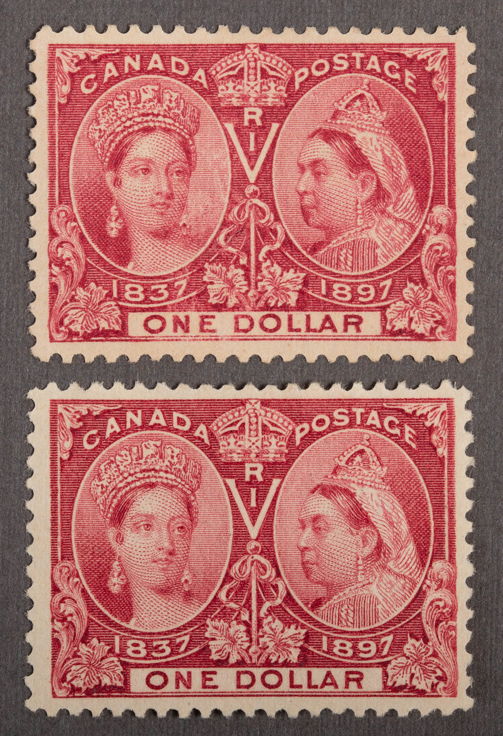 Appraisal: CANADA POSTAGE STAMPS TWO EXAMPLES OF Scott Both Mint one