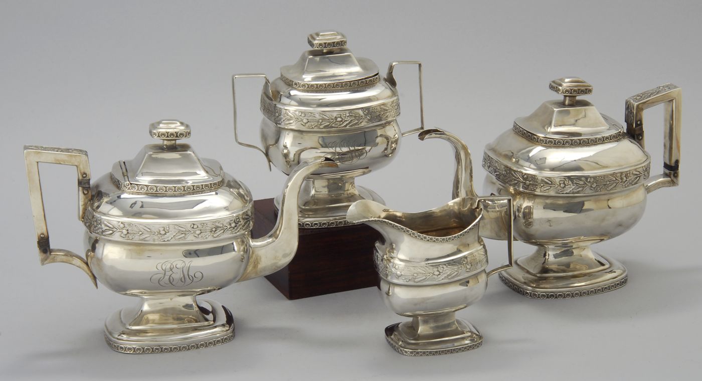 Appraisal: FOUR-PIECE SILVER TEA SERVICE BY EBENEZER COLE OF NEW YORK