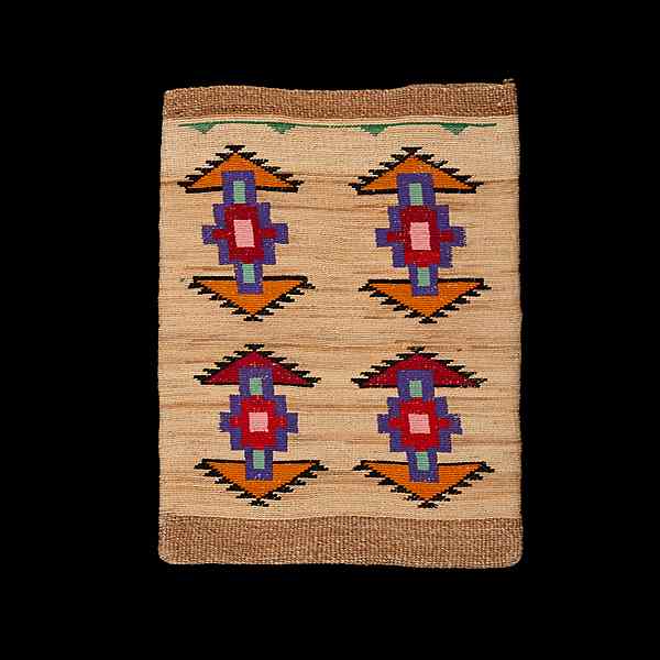 Appraisal: Nez Perce Cornhusk Bag decorated with both dyed corn husk