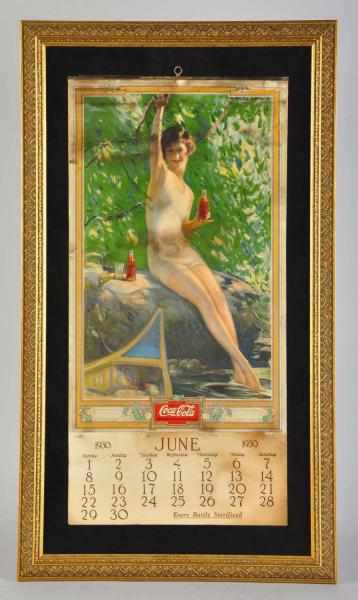 Appraisal: Coca-Cola Calendar Description Nicely framed under glass With metal strip