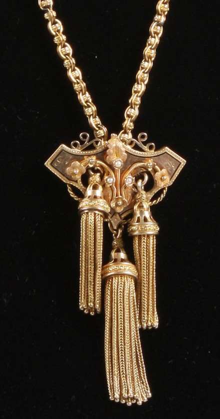 Appraisal: KY slide pendant on fancy chain with tassels and black