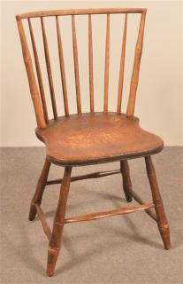 Appraisal: Windsor Mixed Wood Duckbill-back Sidechair Seven spindle-back shield shaped seat