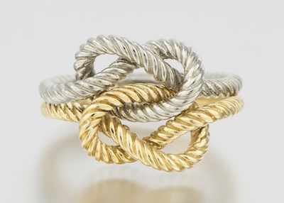 Appraisal: A Ladies' Two Tone k Gold Knot Ring k yellow