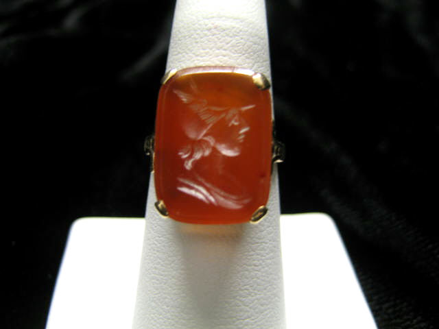 Appraisal: Sardonyx Intaglio Cameo Ring bust of Hercules in k yellow