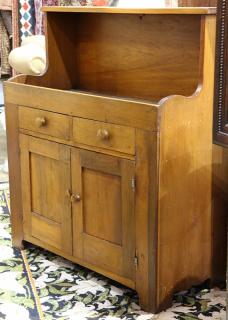 Appraisal: American Primitive dry sink the galleried top surmounting a two