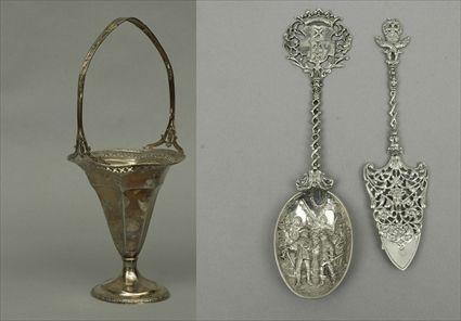 Appraisal: Two Utensils together with a Sterling Silver Basket