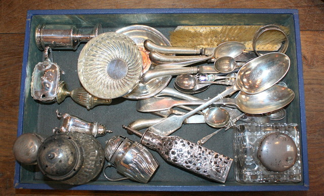 Appraisal: AN ASSORTMENT OF SILVER AND PLATE TO INCLUDE a cut