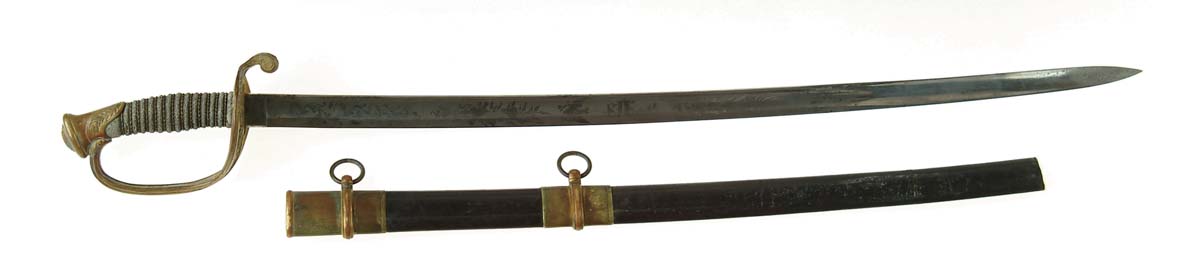 Appraisal: MODEL US FOOT OFFICERS SWORD - blade marked AMES MFG