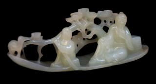 Appraisal: White Jade Carved Boat White Jade Carved Boat Dimensions mm