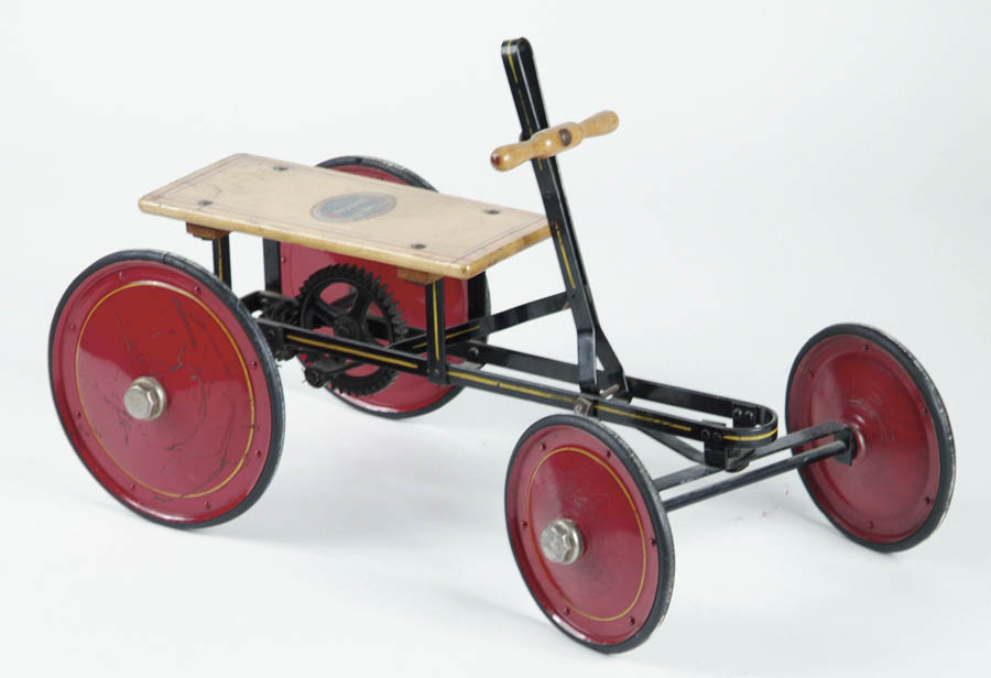 Appraisal: GENDRON PIONEER HANDCAR Great hand-powered child s toy with wooden