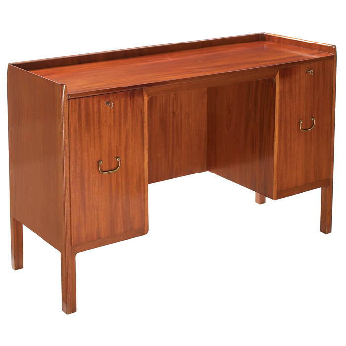 Appraisal: Carl Malmsten desk vanity and chair Sweden mahogany two deep