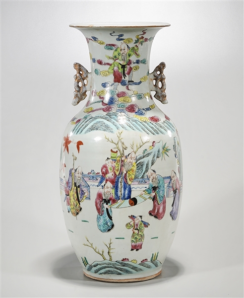 Appraisal: Chinese enameled and painted porcelain vase depicting various figures in