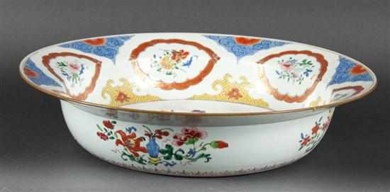 Appraisal: Chinese Export Famille Rose and Rouge de Fer porcelain basin