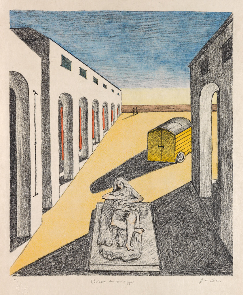 Appraisal: GIORGIO DE CHIRICO Enigma del Pomeriggio Color lithograph on Japon