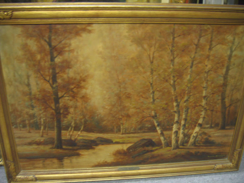 Appraisal: HOWARD ATKINSON AMERICAN TH CENTURY SILVER BIRCHES oil on canvas