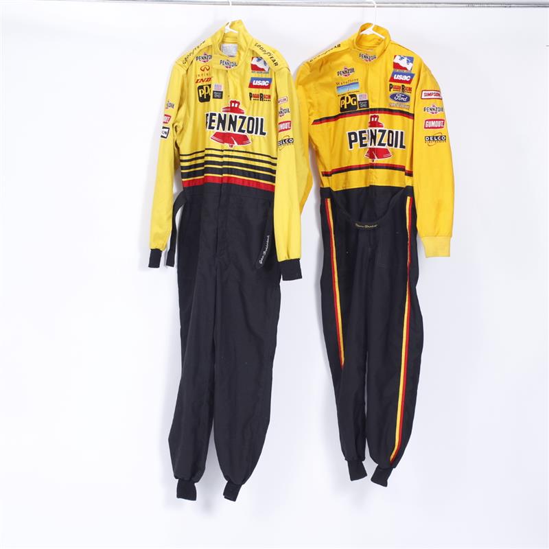 Appraisal: Two Auto Racing Yellow Black Pennzoil Driver Suits