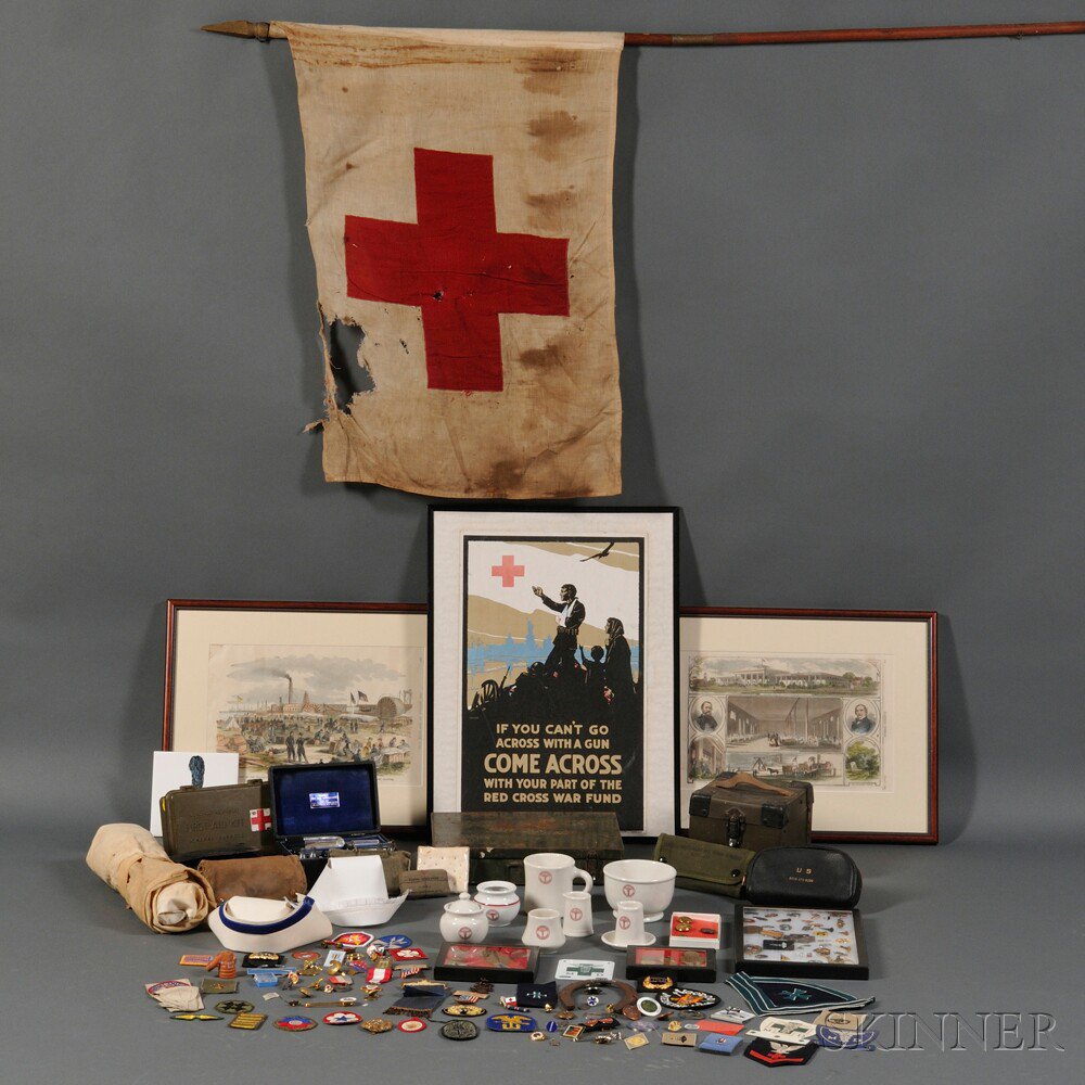 Appraisal: Collection of Military Medical Related Material eight pieces of china