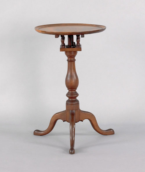 Appraisal: Pennsylvania Queen Anne walnut candlestand late th c the circular