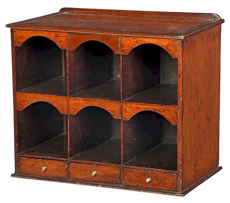 Appraisal: George III Mahogany Tabletop Cabinet British th th century with