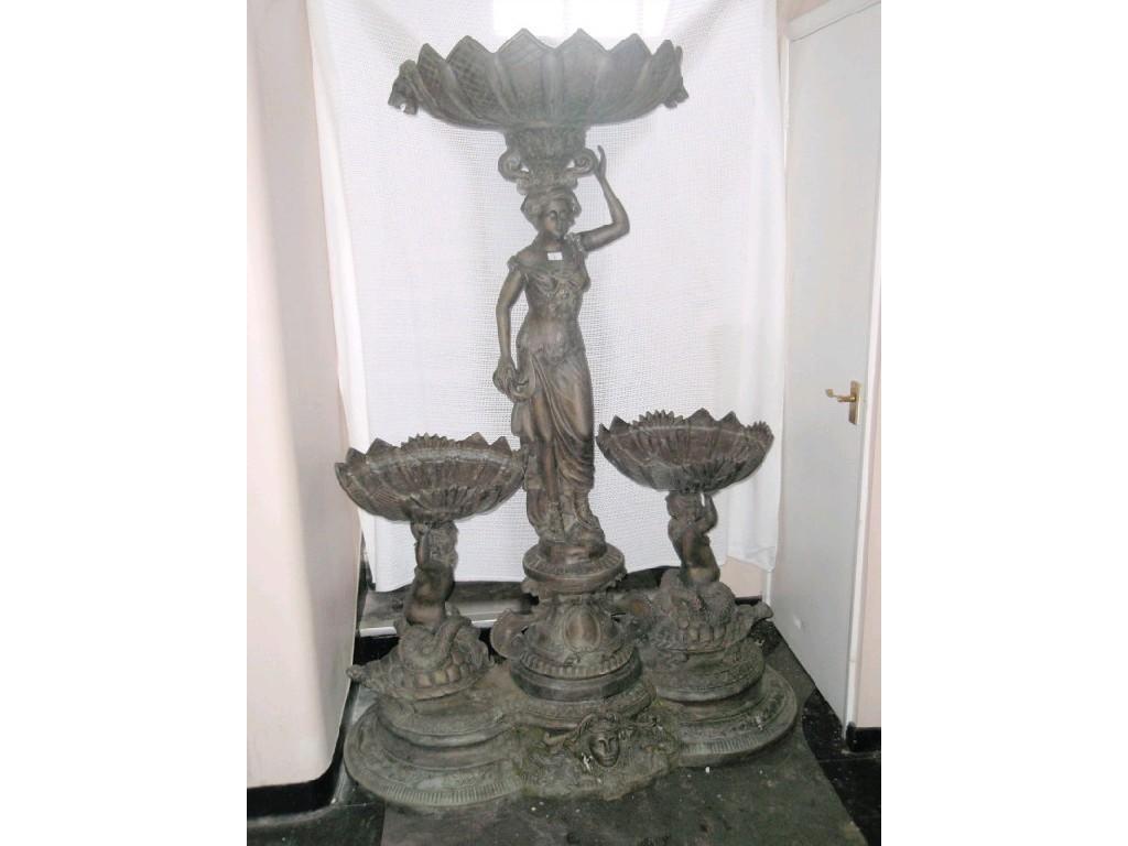 Appraisal: A modern bronze fountain of classical design with central figure