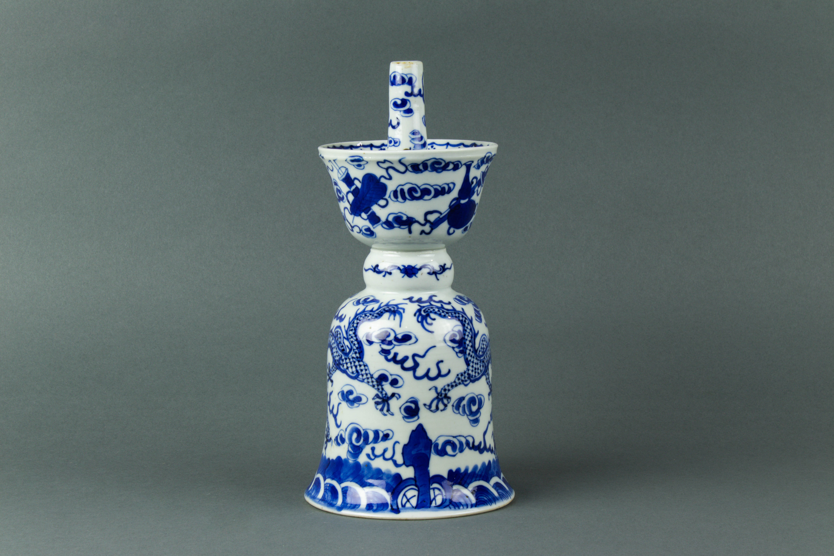 Appraisal: CHINESE BLUE AND WHITE CANDLE HOLDER Chinese blue and white