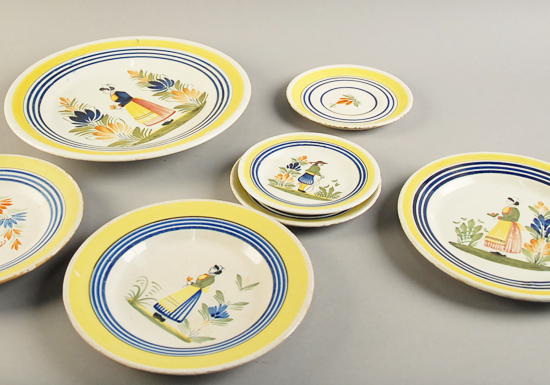 Appraisal: Seven Quimper Plates one a round charger the others of