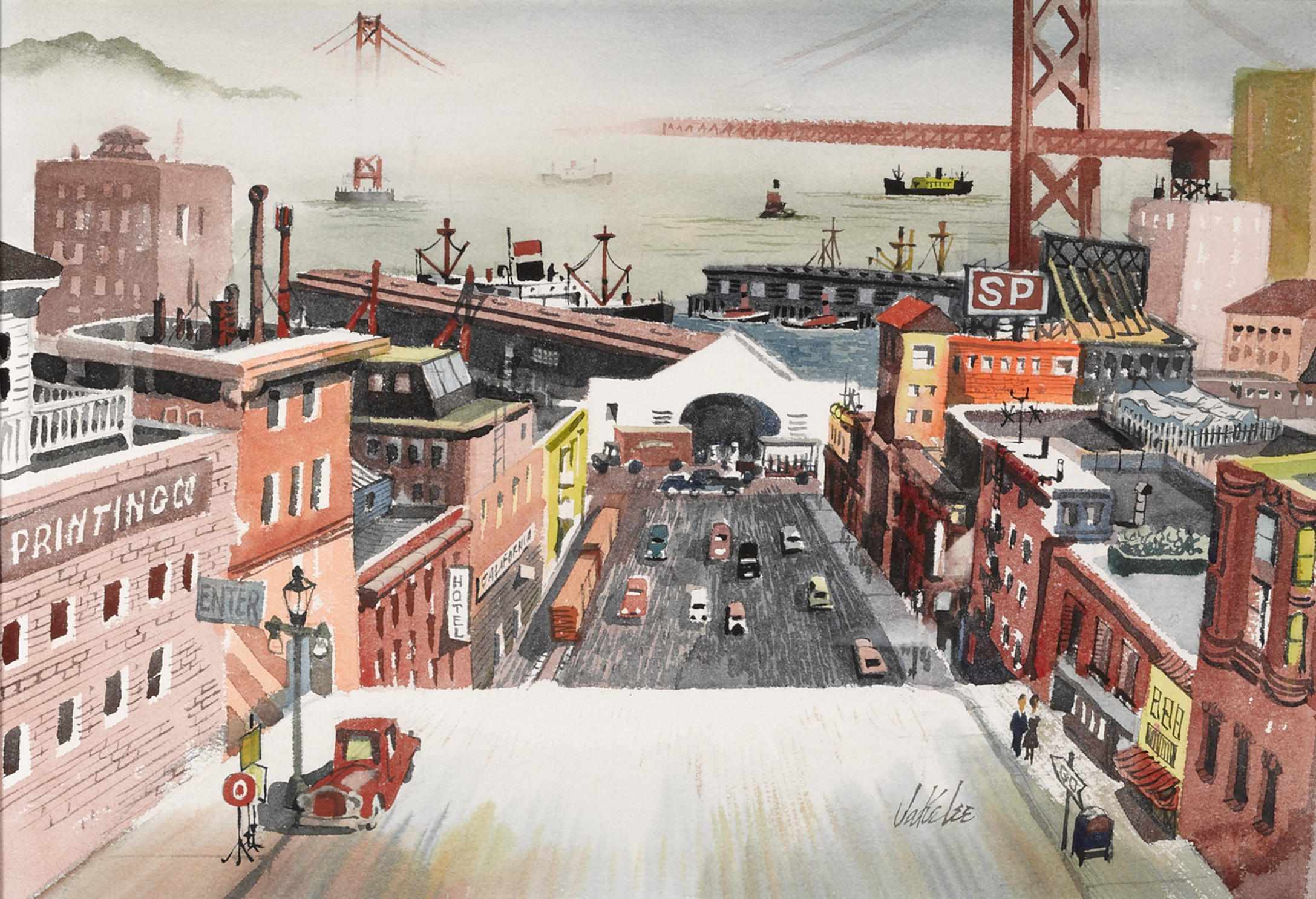 Appraisal: Jake Lee American - Embarcadero San Francisco signed 'Jake Lee'