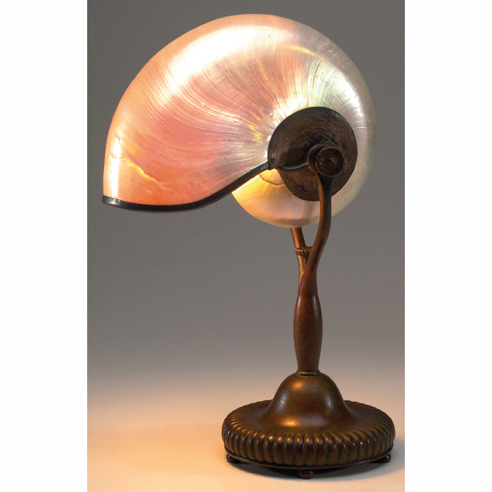 Appraisal: Fine Tiffany Studios lamp adjustable bronze base with a ribbed