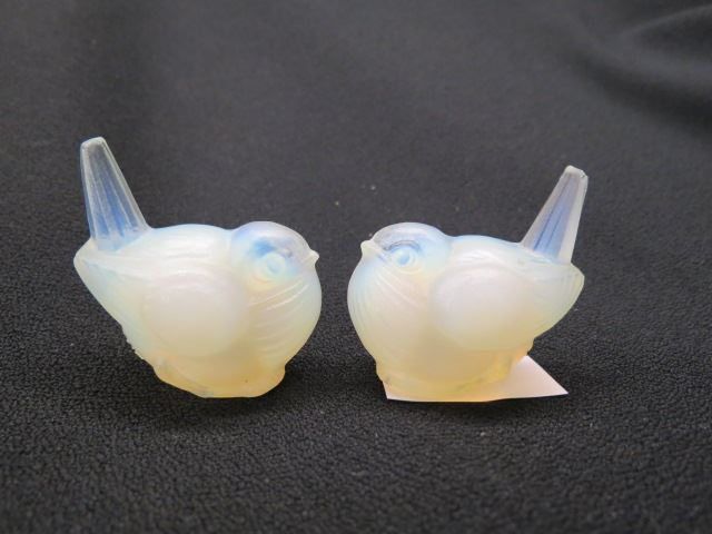 Appraisal: Sabino Opalescent Glass Figurines of Birds excellent