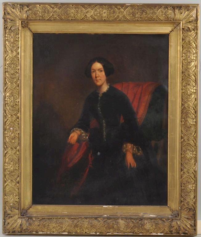 Appraisal: American School O C Portrait of Lady with damage losses