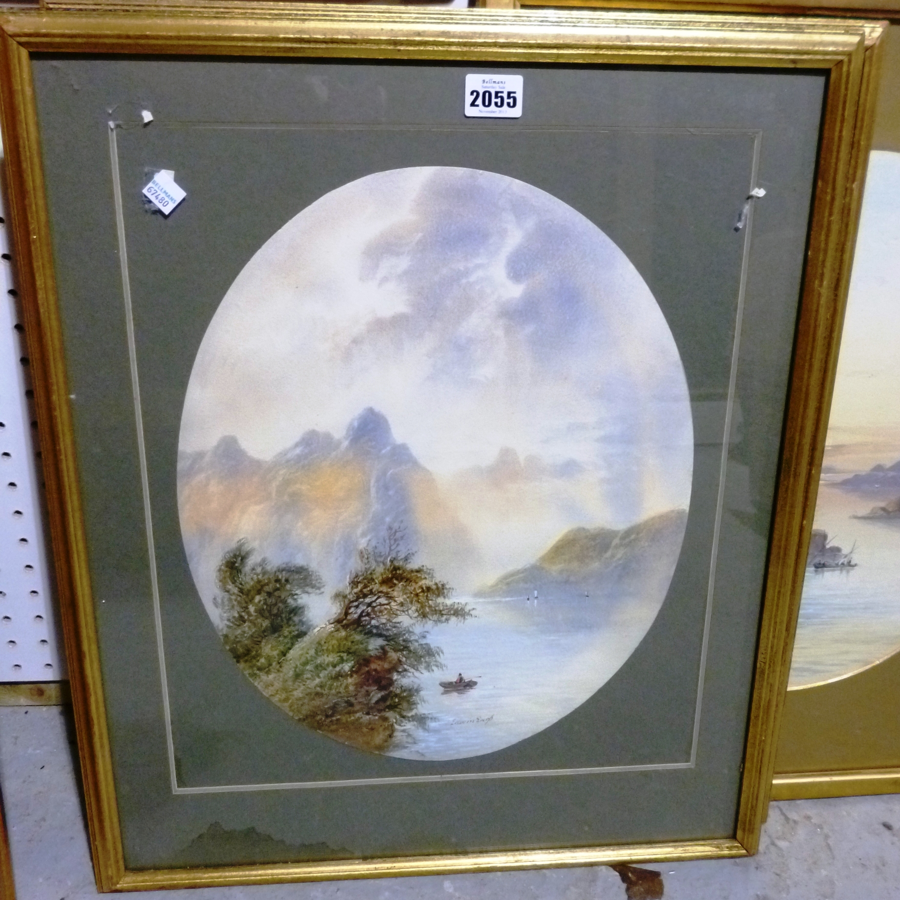 Appraisal: Edwin Earp Lake scenes a pair watercolour oval both signed